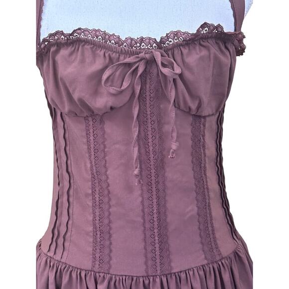 Coquette, milmaid mini dress, brown, medium, cottagecore, dollcore, romantic - Picture 4 of 6